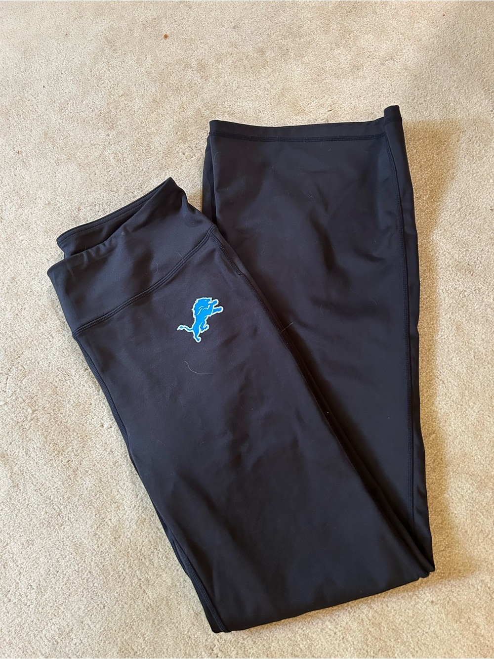 Fanatics Black Athletic Pants with Blue Detroit Lions Logo
